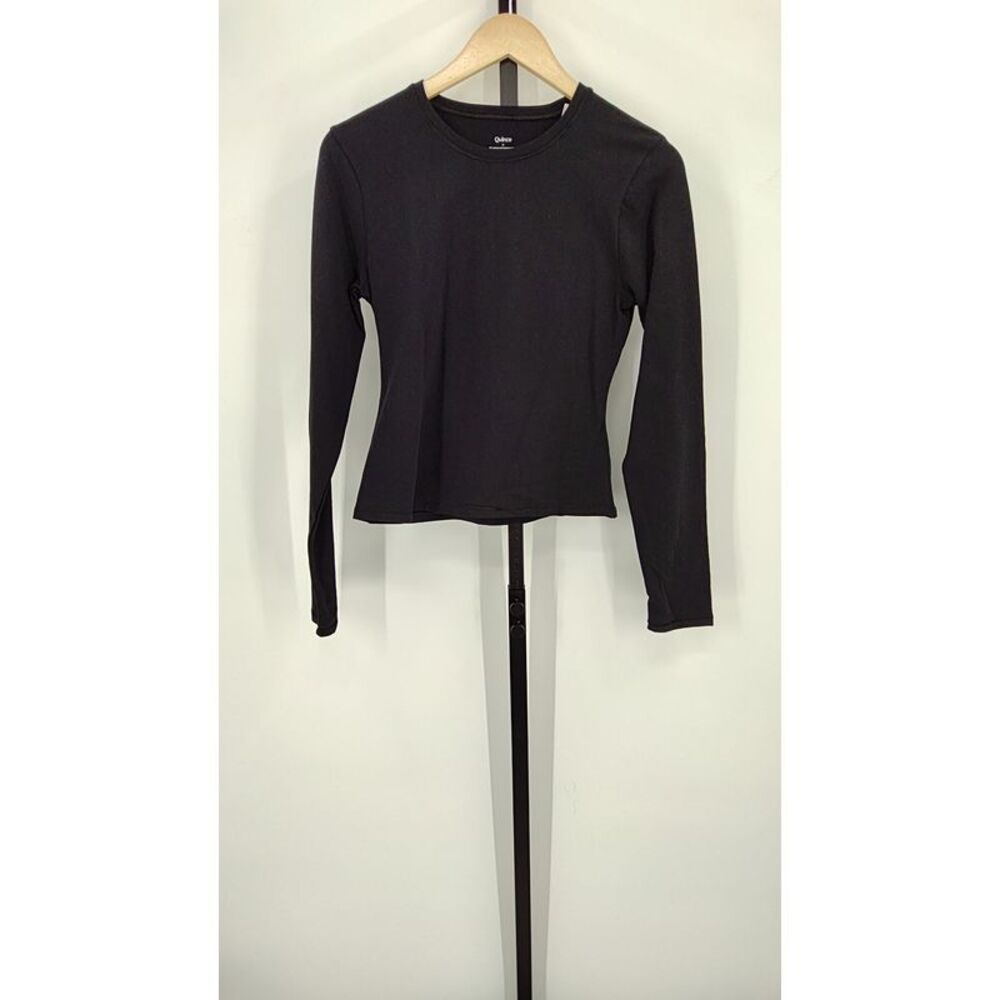 Quince Women 100% European Linen Relaxed Long Sleeve Black M